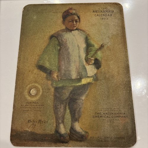 Helen Hyde Art Pharmacy Advertising Calendar 1903 Antikamnia Tablets St Louis Mo