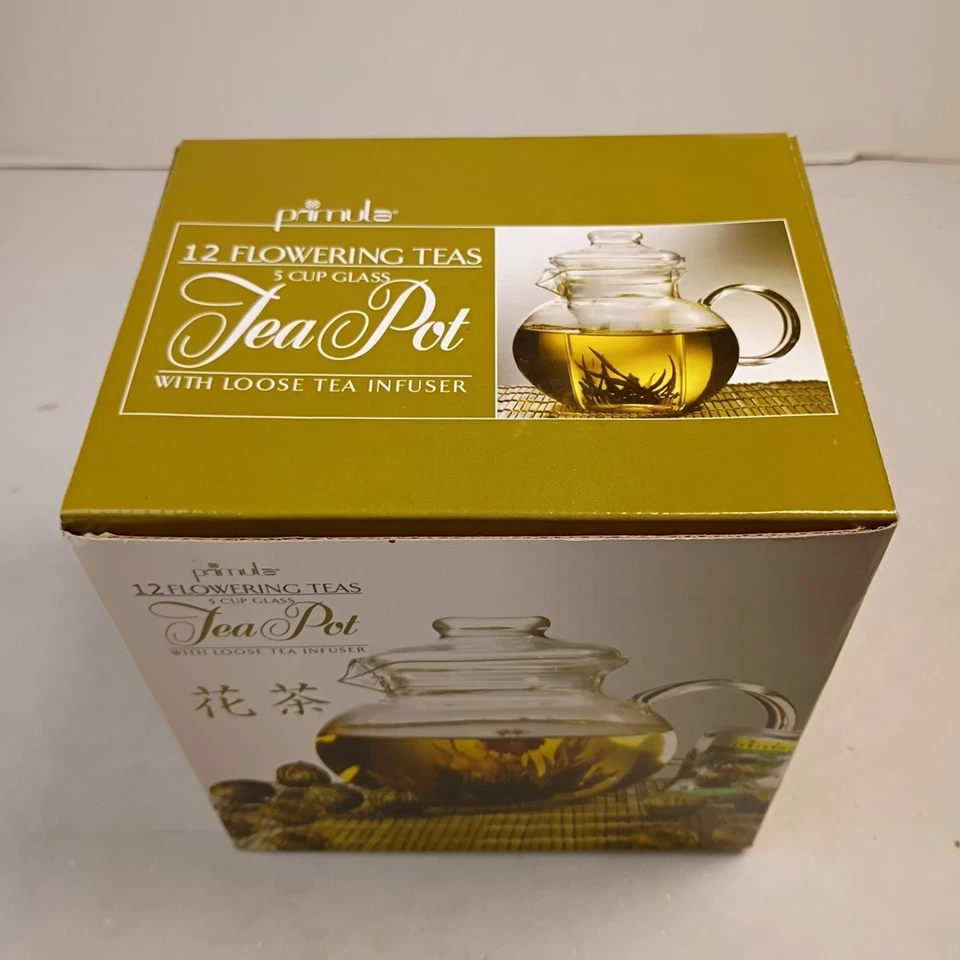 Primula 12 Flowering Teas 5 Cup Glass Tea Pot with Loose Tea Infuser New in Box - Image 4 of 4