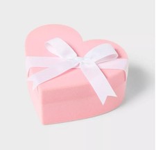 Valentine's Day Small Plastic Flock with Bow Heart Gift Box Pink - Spritz NEW 