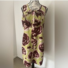 Simply Vera Wang Dress Size 10 Shift Green Lime Burgundy Pink Rose Sleeveless