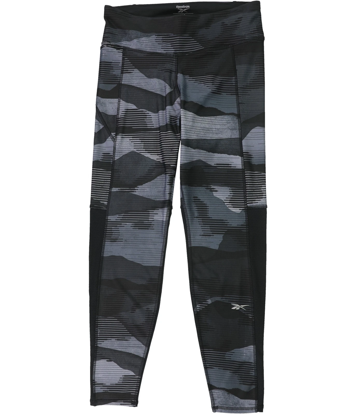 Reebok Pantaloni da Yoga a Righe da Donna Grigio Small