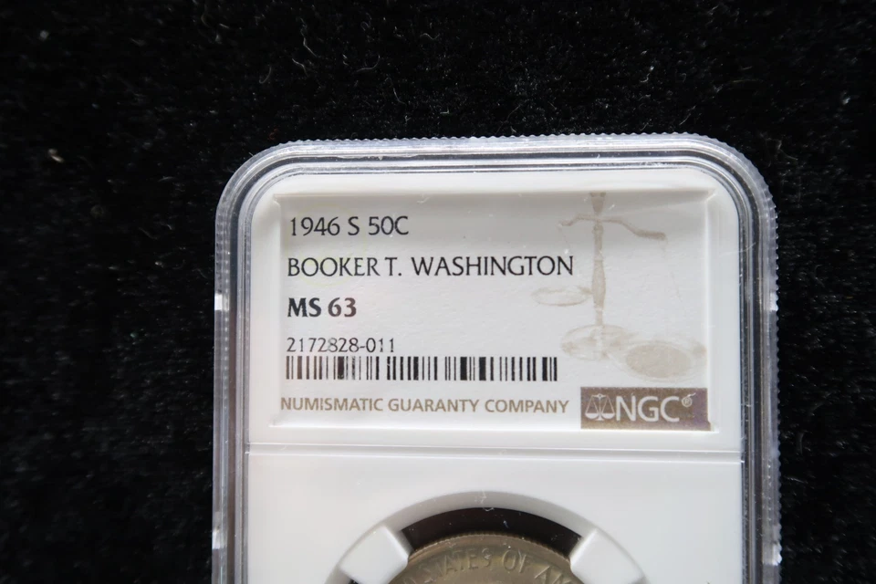 Vtg Coin 1946-S Booker T. Washington Half Dollar NGC MS-63 Silver - Image 2 of 4