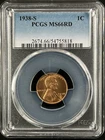 1938-S  1C RD Lincoln Wheat One Cent  PCGS MS66RD  54755818