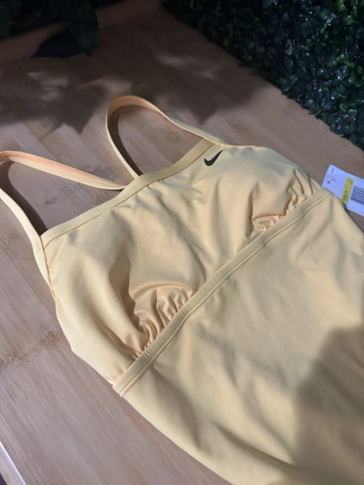 NIKE Women's Mesh Medium Yellow One Piece Swimsuit Blue New $88 Tag - Image 2 of 4