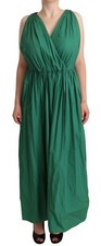 DOLCE & GABBANA Dress Deep Green Cotton Sleeveless V-neck IT46/US12/XL RRP $2700