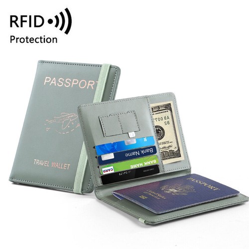 Luxury Leather Travel Passport Wallet Holder RFID Blocking ID Card Case Cover - Picture 20 of 28