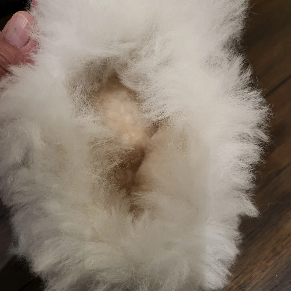 ZAPATILLAS BEBÉ PIEL DE ALPACA RECORTADAS Y TELA MANTA MUJER TALLA 9 Foto 4 de 4