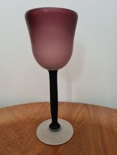 Halter für Teelicht Kelch mundgeblasenes Glas Glaskunst  H ca. 24cm Lila