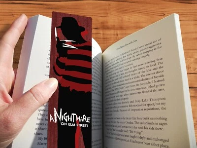 THE GEEK MONKEY Freddy Krueger Bookmark Gift Handmade Minimalist Style Geeky Original Horror Art