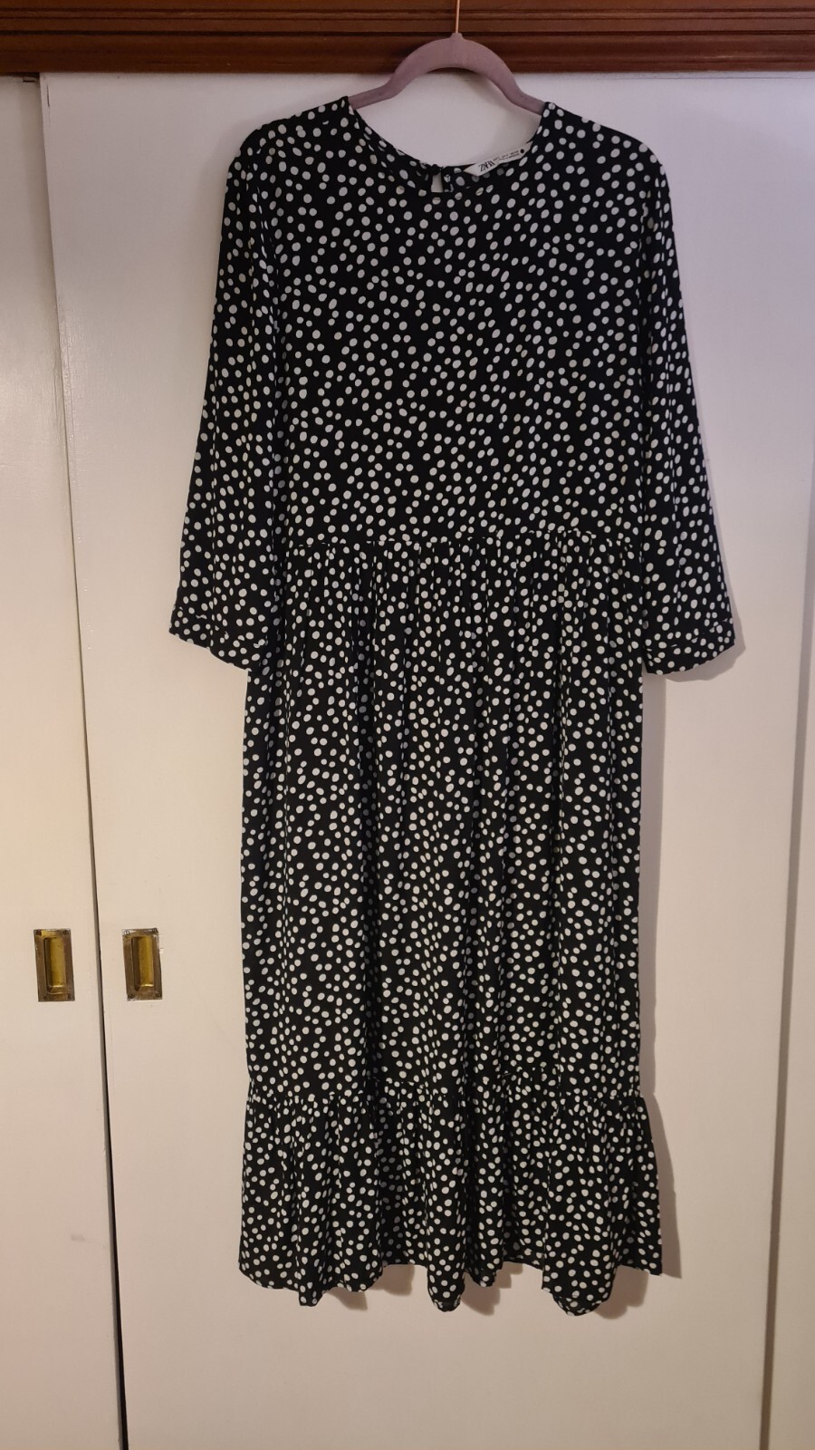 polka dot maxi dress zara
