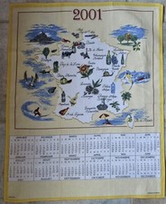 Ancien torchon 100 % coton Calendrier 2001 Corse Très bon état voir photos