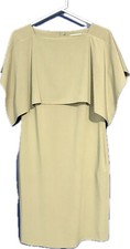 Calvin Klein Women's sheath Dress cape sleeves Taupe Size 4 Pockets