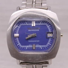 Waltham Chronometer 35mm Steel Men's Selfwinding Watch W/Date PARTS PROJECT FIX