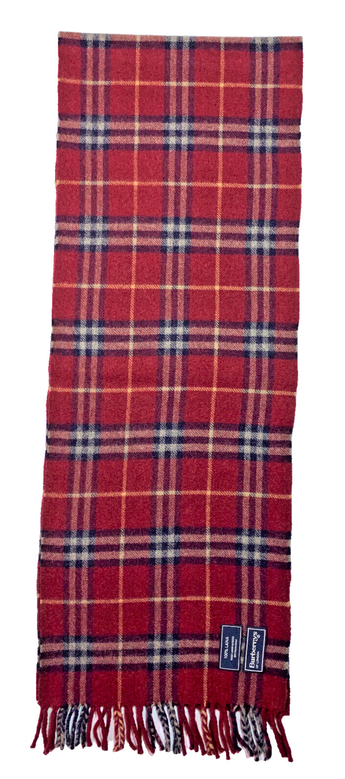 Burberry Vintage  Red Classic House/Nova Check Lana Wool