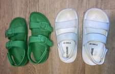 Girls Open Toe Hook / Loop Strap Sandals Size 12 Cat / Jack Set Of 2