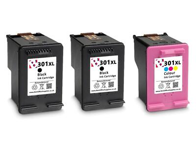 3 Cartuchos De Tinta Compatible 301 XL Para HP Deskjet 3057 Negro Color ...