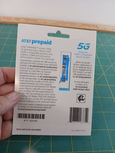 AT&T Prepaid ESIM Zestaw aktywacyjny urządzenia Bring Your Oen Phone - Zdjęcie 2 z 2