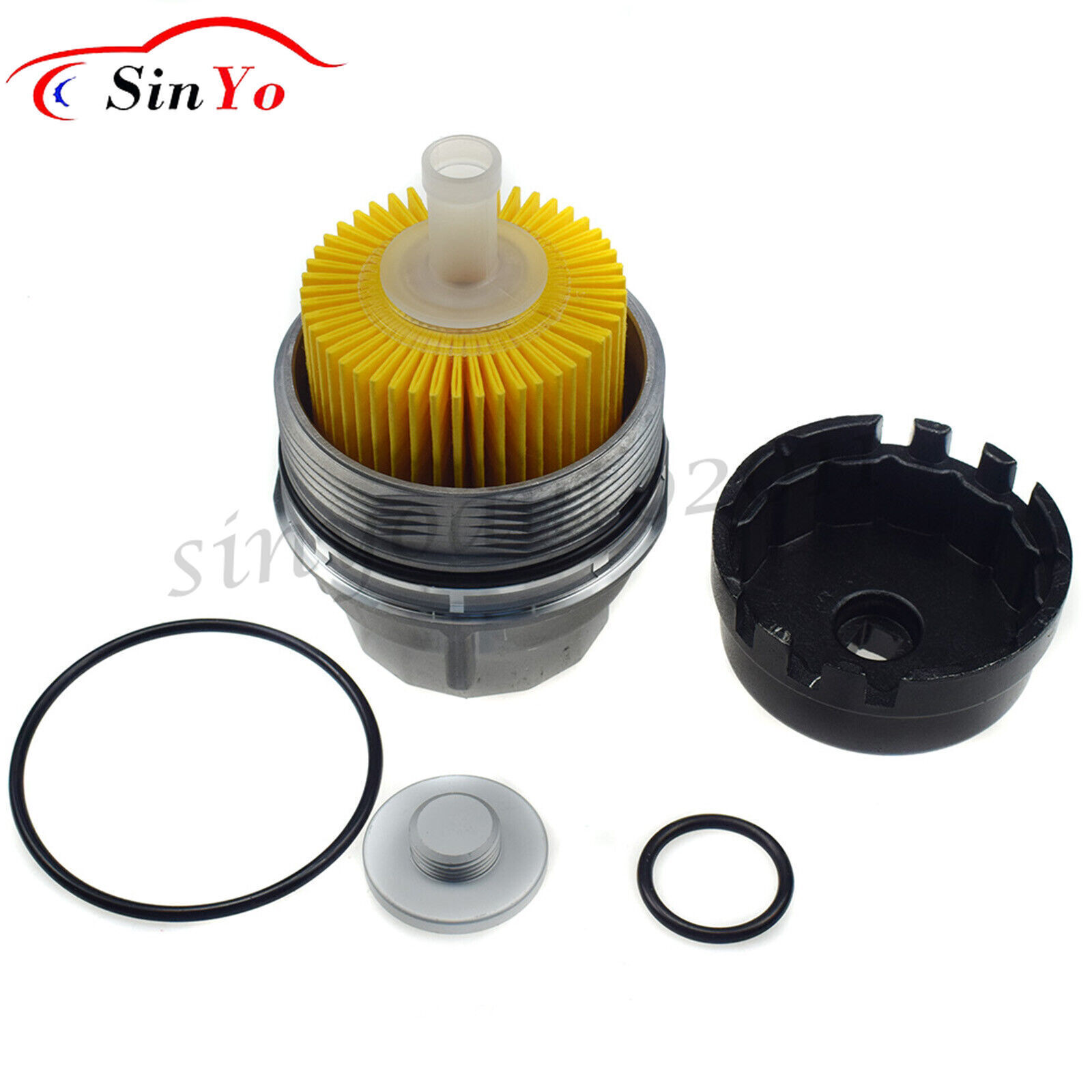 For Toyota Lexus Oil Filter Housing Cap + Plug Drain +Wrench +Filter 15620-31060