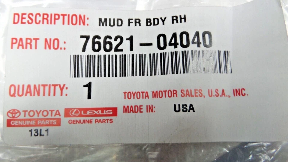 Toyota Tacoma 2001-2004 4wd FRONT Mud Guard Flap Set W/ Hardware Genuine OE OEM - Image 2 of 3