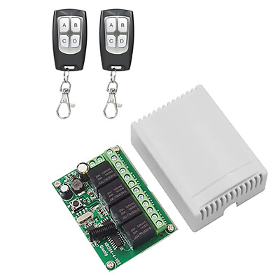 DC 4CH Channel  Wireless RF Remote Control Relay Switch With 2 Receiver