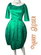 50's Vintage Fit and Flare - Gorgeous Green Dress Union Made Size 10