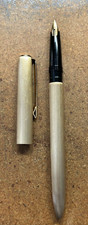 Vtg brushed gold metal USUS GERMANY Fountain & Ball Point Pen COMBO Combination