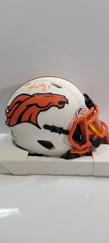 JOHN ELWAY Signed Broncos Lunar Eclipse Mini Helmet Auto Beckett Authenticated