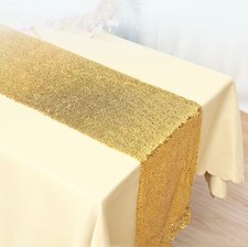 yellow gold glitter sequin table runner wedding anniversary birthday table decor