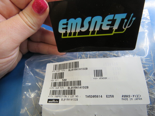 MURATA BL01RN1A1D2B Qty of 20 per Lot FERRITE EMI AXL 7A PinDir c500 ...