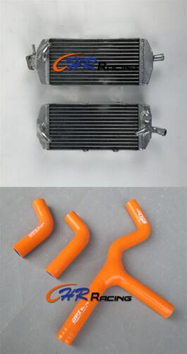 Grzejnik aluminiowy + wąż pomarańczowy do KTM 400 450 525 SX / MXC / EXC 2003-2007 - Zdjęcie 1 z 5