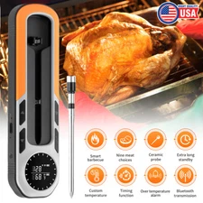 New Wireless Smart Meat Thermometer Bluetooth w/ APP Oven Smoker Sous Vide A++