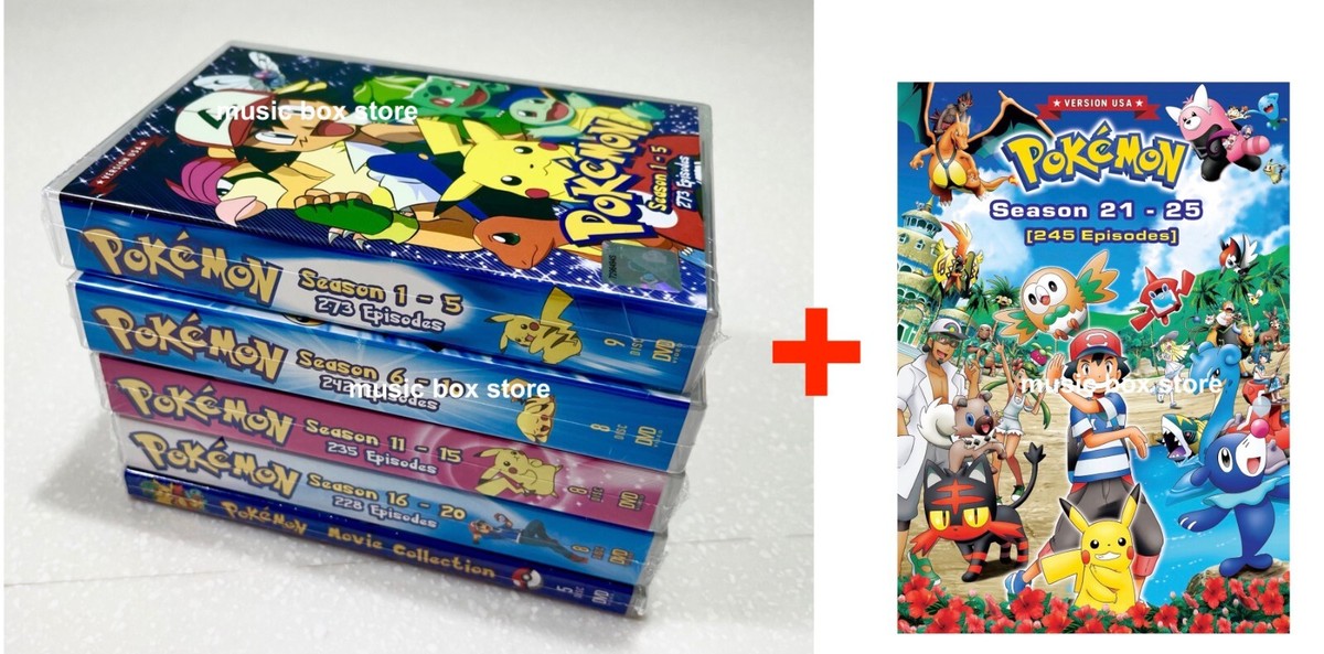 Pokemon (Season 1 - 25 + 21 Movie) ~ English Audio ~ DVD +
