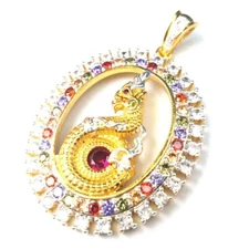 Naga Phaya Nak Thai Amulet Pendant Gold 24K Wealth Prosperity Attractiveness