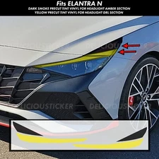 For 21-23 Elantra N Line Yellow Headlight DRL Smoke Side Marker Tint Vinyl Decal