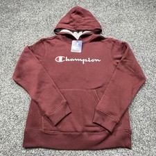 Champion Sweatshirt Youth Large Maroon NEW Hoodie Embroidered Boys Spell Out