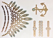 Flash Disposable Temporary Adhesive Tattoo Gold Silver Turquoise Blue 6teile
