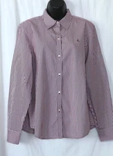 LAUREN RALPH LAUREN Grape Striped Blouse 48 In Chest 27 In Long Sz XL EXC