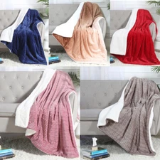 Luxury Ultra Plush and Soft Sherpa Fleece Throw Blanket,  52” x 71”