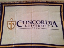 CONCORDIA UNIVERSITY TEXAS TORNADOES WOVEN AFGHAN THROW STADIUM BLANKET NOS