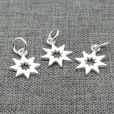 5 Sterling Silber gl?nzende Sun Sunshine Charms f��r Armband