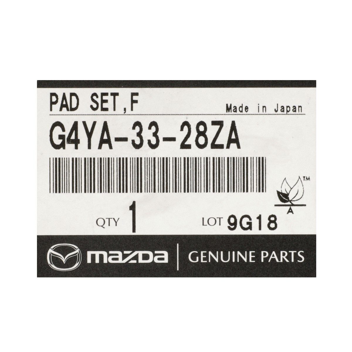 Mazda OEM Genuine G4YA3328ZA Brake Pads Set G4ya-33-28za for sale