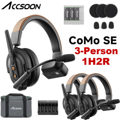 Accsoon CoMo SE 400m Wireless Intercom Headset System 2.4G Full Duplex 3-Person