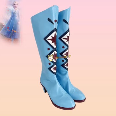 Cosplay Frozen Princess Elsa Shoes High Heels Boots Halloween Costume  Shoes PU UK