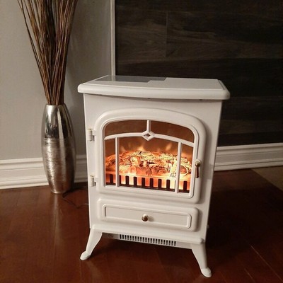 Gmhome Standing Electric Fireplace Cute Heater Log Fuel Effect
