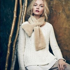 Anthropologie Moth Ella Sweater Cream Cotton Blend Small