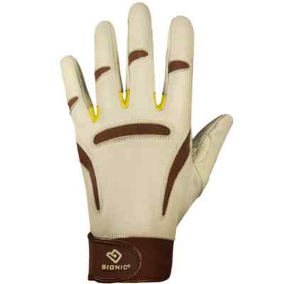 Bionic Damen hellbraun Leder Gartenhandschuh