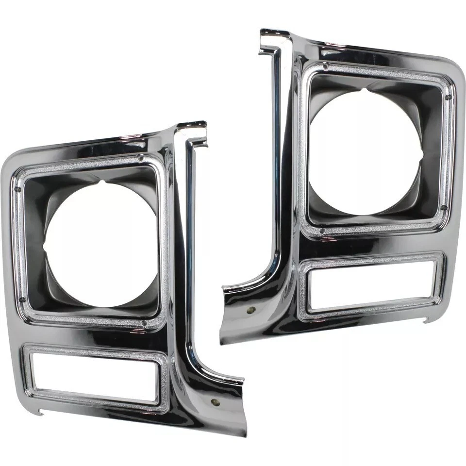 New Front Headlight Bezels Chrome 2PC Fits 1979-1980 Chevy GMC C/K Series Pickup Foto 2 de 4