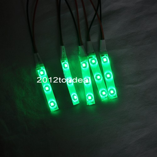 5PCS 3528 SMD Red Green Blue Yellow White 3LED Strip Light IP65 DC 12V Car Lamp - Picture 3 of 7