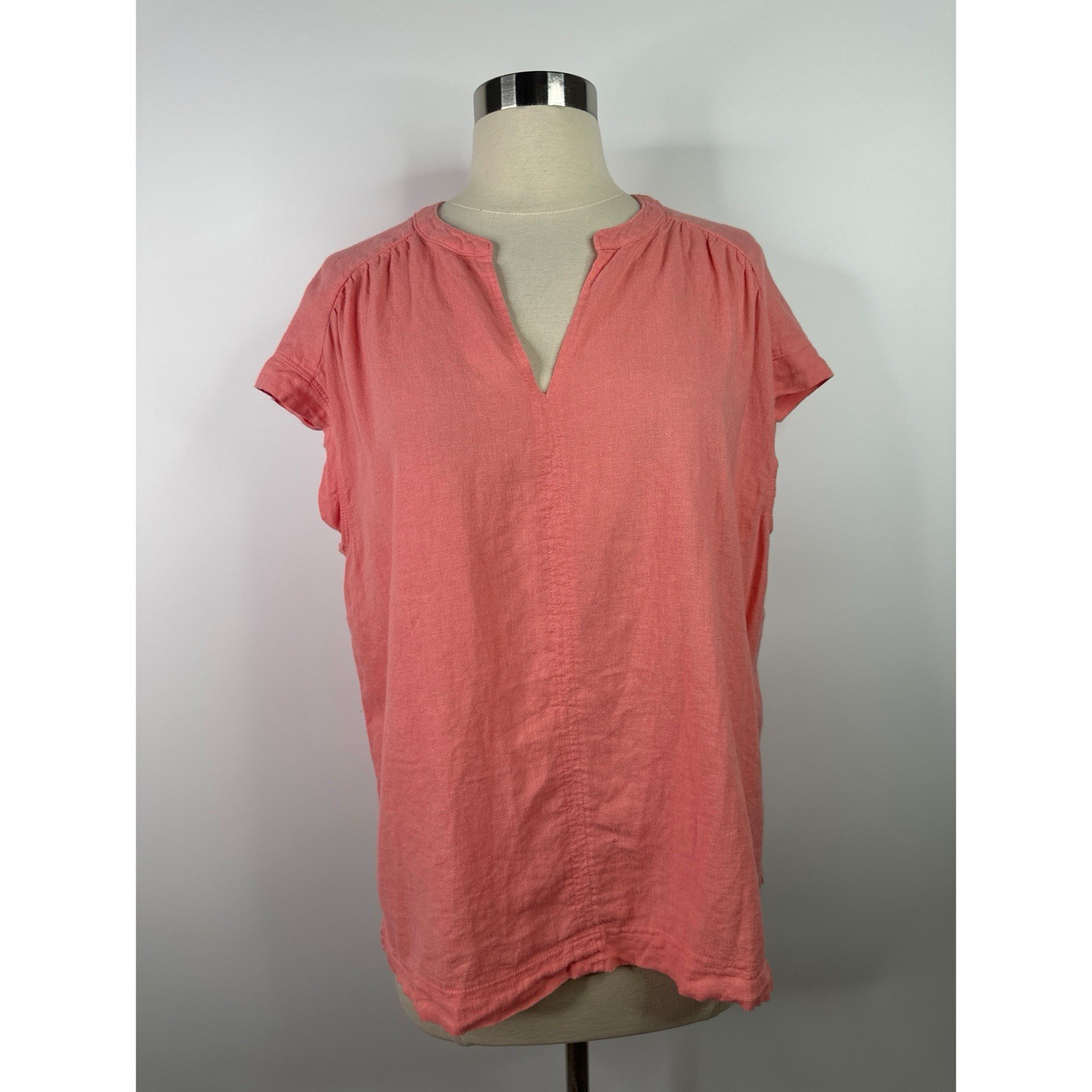 Splendid Linen Blend Split Round Neck Sleeveless … - image 1