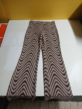 Urban outfitters brown geometric pull on flare leg pants small women's